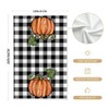 ARKENY Fall Kitchen Towels Set of 2,Black Buffalo Check Pumpkin
