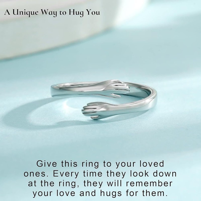 DIOWUS Granddaughter Hug Ring For Hope Rings, Stainless Steel Motivation
