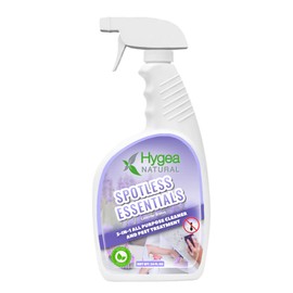 Spotless Essentials 2-in-1 all purpose cleaner and Mite Spray (Lavender Breeze scent)- Multi surface cleaner - Natural bedbug, lice, ants, mites spray- Activates on contact for immediate results- 24oz | Hygea Natural