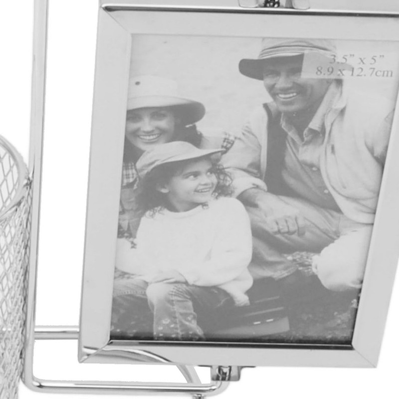 Pen Holder Picture Frame Stainless Steel Large Capacity Multi Purpose