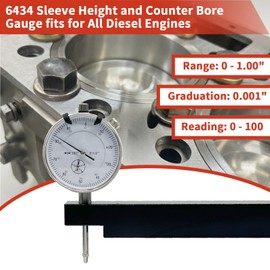 6434 Sleeve Height & Counter Bore Gauge Kit Fit for Diesel Engines Cylinder Bore Gauge 0-1.00" Range, 0.001" Graduation