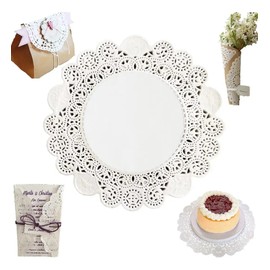Blonda Redonda 8 20cm 100 Pzas Mantel Papel Encaje Premium