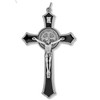 Large Saint Benedict Pectoral Cross with Colored Enamel (Black)