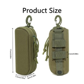 GMYIAK Strategic Hard Shell Glasses Case Portable Nylon Zippered Spectacle Cases for Bike Riding Hiking Belt Pouch Molle Pouches Travel Glasses Case with Belt Loop(Green)