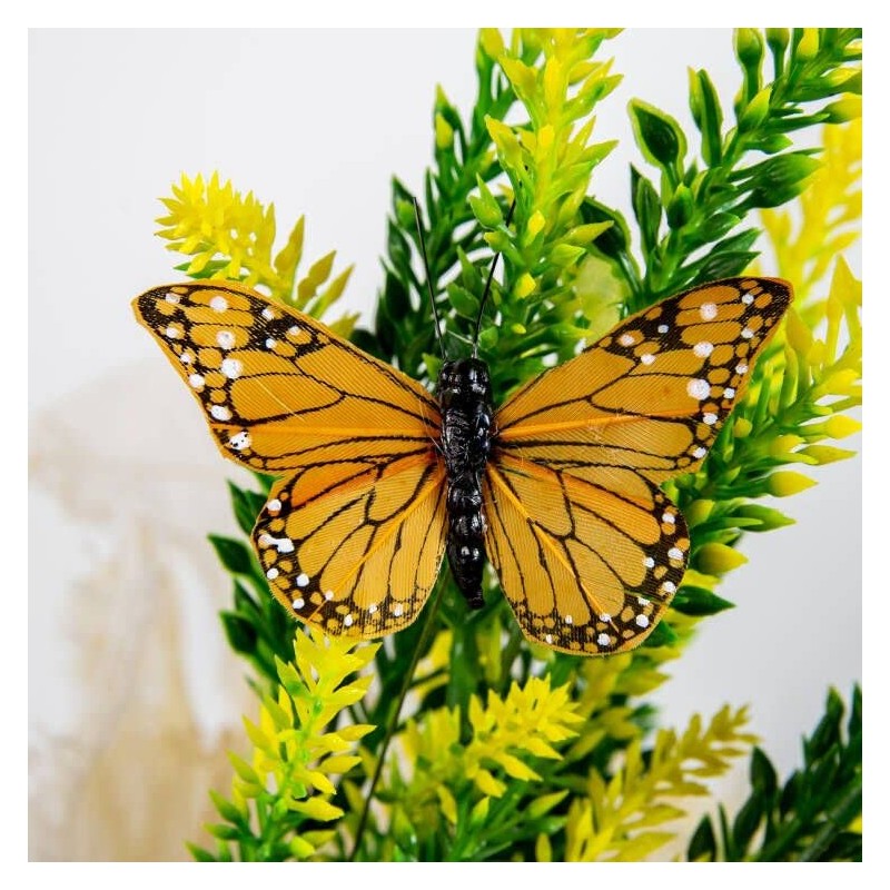 YCHTEWY - Monarch Butterfly Decor, Feather Butterfly Decorations Set of