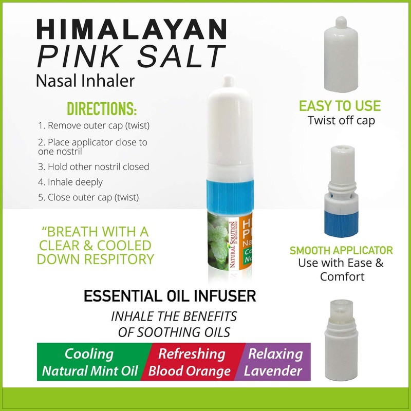 Natural Solution Himalayan Salt Inhaler, Help Clear Nose Congestion, Boost