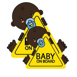 Baby on Board Sticker – Safety Warning Decal for Cars, Trucks & SUVs – Durable Waterproof Vinyl for Windows and Bumpers– High-Visibility Baby in Car Sign for Safe Driving Awareness Pack of 2 (Black)
