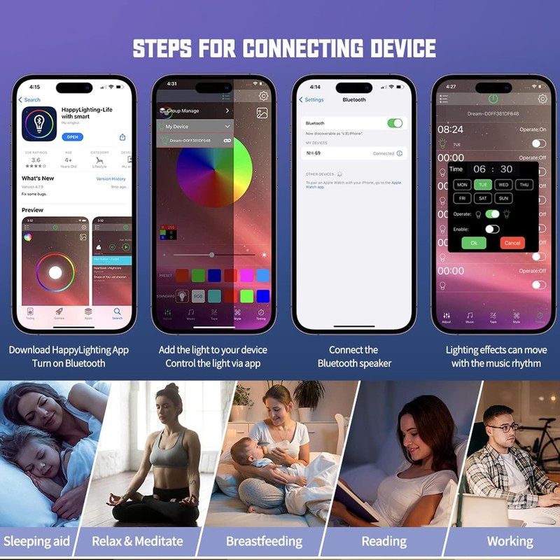 Smart LED Night Light, Wireless Charger, Phone Wireless Charging Dock,