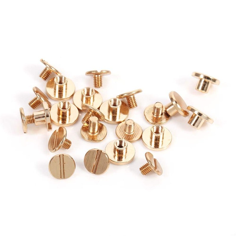 01 Wholesale Solid Brass Button Stud Screw Nail Screwback Leather