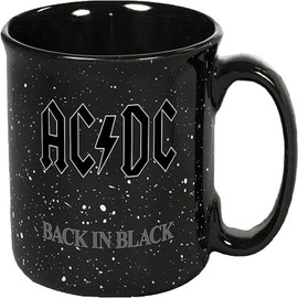 ICUP AC/DC Back in Black 20 oz Ceramic Camper Mug (Black)