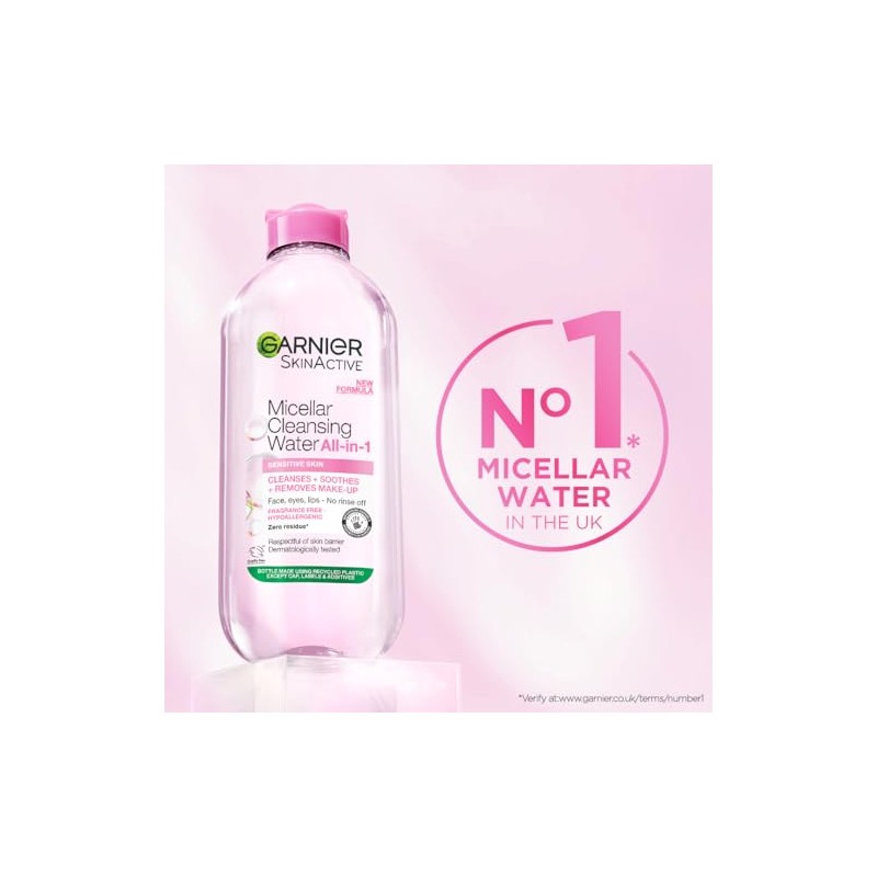 Garnier Micellar Cleansing Water 700ml, Gentle face cleanser & Make