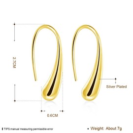 ARMRA Fashion Classic Sterling Silver Thread Drop Earrings Teardrop Back Chunky Dangle