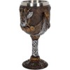 Nemesis Now Valhalla Goblet 17cm, Resin w/Stainless Steel Insert, Brown,