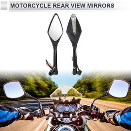 RATCHROLL 1 Set Universal Motorcycle Rear View Mirrors Adjustable Bar End Side Mirrors Mount M8/M10 Black Aluminum Alloy Prismatic Shape