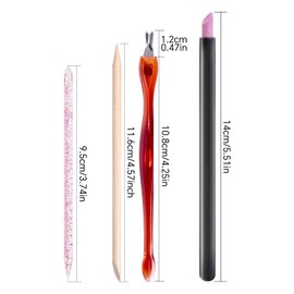 KADS 20Pcs Professional Cuticle Remover Kit - 5 Pink Cuticle Pushers, 5 Wooden Cuticle Sticks, 5 Cuticle Nipper Forks, 5 Pumice Callus Stones | Complete Dead Skin Removal Tools for Manicure & Pedicure