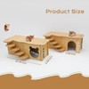 LuckyOpt Wooden Hamster Hideout, Luxury Small Animal Hamster House with