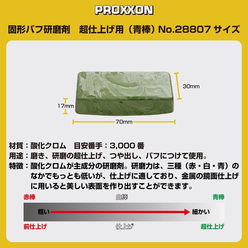 PROXXON No.28807 Solid Buffing Abrasive Blue Rod, 1 Piece (For