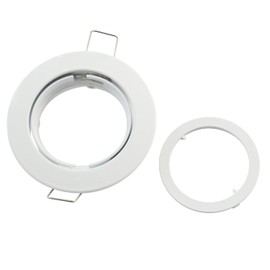 lighteu, 10x Flush-Mounted Spotlight Aluminium Frame, recessed GU10, MR16 (GU5.3) Fitting, Tilt Function, Ceiling Downlight Fitting, Holder (Socket) not Included, Frost White,