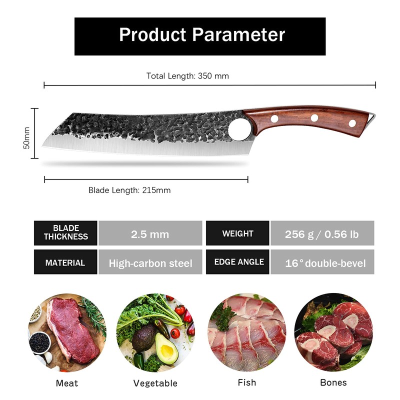 Purple Dragon Chef Knife Meat and Vegetable Cleaver Hand Forged