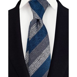 Kihatwin Corbatas anchas para hombre, diseño de jacquard, para negocios, formal, para la universidad, Turquesa Gris, Talla única