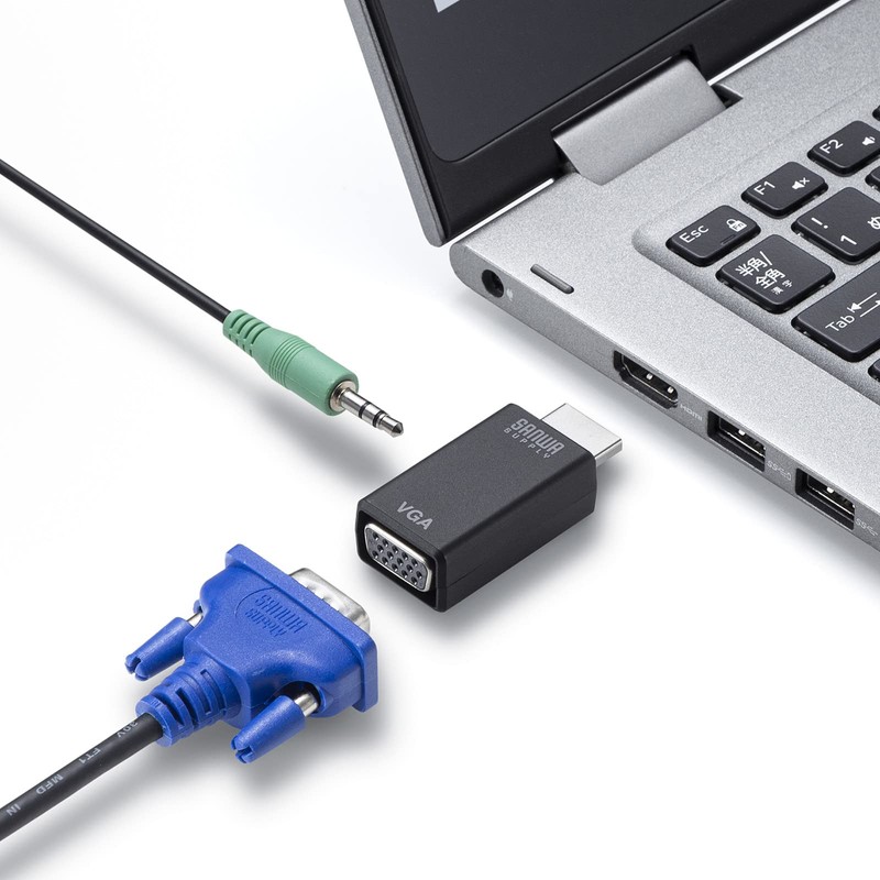Sanwa Supply HDMI-VGA Converter Adapter (with Audio Output) AD-HD25VGA