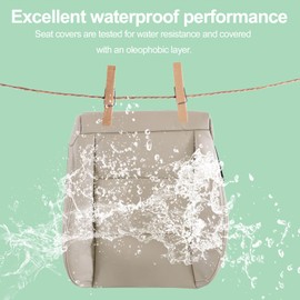 FZJDSD Ivory Tan Driver & Passenger Bottom Leather Seat Cover Compatible with Toyota Land Cruiser 1998 1999 2000 2001 2002 2003 2004 2005 2006 2007