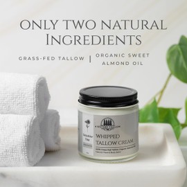 100% Grass Fed Beef Tallow For Skin - Face & Body - All Natural Whipped Moisturizing Lotion Formulated For Sensitive Skin - Sensitive One (Unscented)