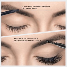 Microblading Eyebrow Pencil for Women - Chisel Tip Brow Pencil - 0.1mm Ultra-Fine Precision, Waterproof & Long Lasting - Draws Hair-Like Strokes, Fills Sparse Brows - Waterproof Eyebrow Pencil (Brown)