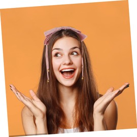 Beavorty Navy Bowknot Headband Lace Ribbon Hair Tie for Women Fashion Hair Accessory