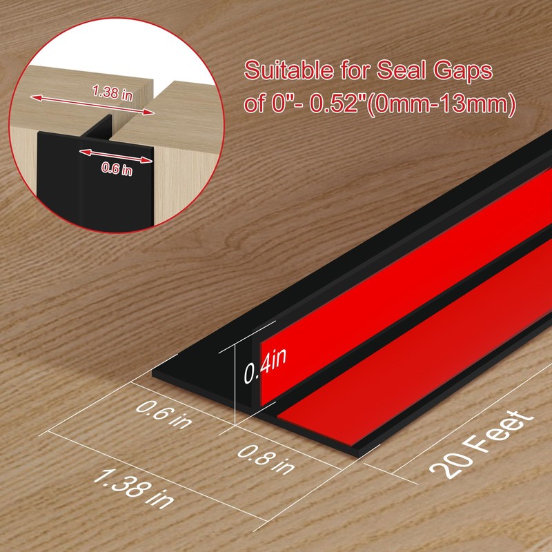 T-Shaped Silicone Seal Strip for Door & Windows Gaps, Weather