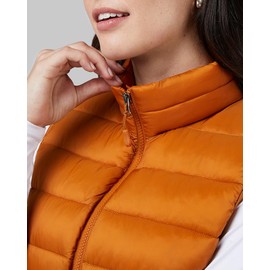 32 Degrees Heat Women's Lightweight Poly-Fill Packable Vest | Zippered Pockets | Layering | Water Repellent, Pumpkin Spice, X-Small