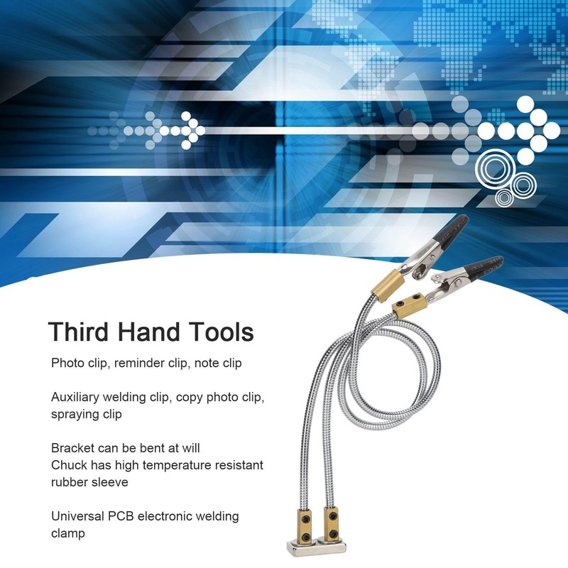 Two Arms Soldering Helping Hands, Welding Third Hand Tool,Flexible Gooseneck