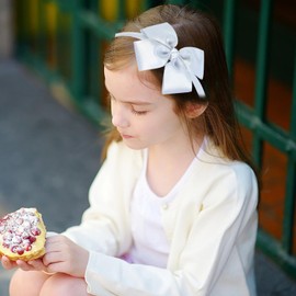 AMYDECOR Fashion Cute Bow Headband for Girls, Kids, and Toddlers (White)