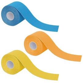 3 Rolls of Sports Tape (5 m x 5 cm) Kinesiology Tape, Physio Tape, Sports Tape Set, Waterproof & Skin-Friendly Kinesiotape with Knee Pain, Elbow and Shoulder