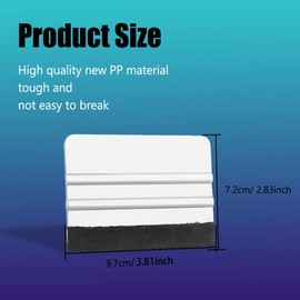 Mearo Plastic Felt Edge Squeegee, Felt Squeegee for Vinyl, 4 Inch Vinyl Wrap Squeegee Applicator Tool for Car Vinyl Wrap, Window Tint, Wallpaper, Decal Sticker Installation, Pack of 10 (White)