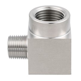Yoebor Stainless Steel Reducer 90 Degree Barstock Street Elbow 1/4" NPT Female to 1/8" NPT Male Reducing 90-Degree Pipe Fitting 1pc