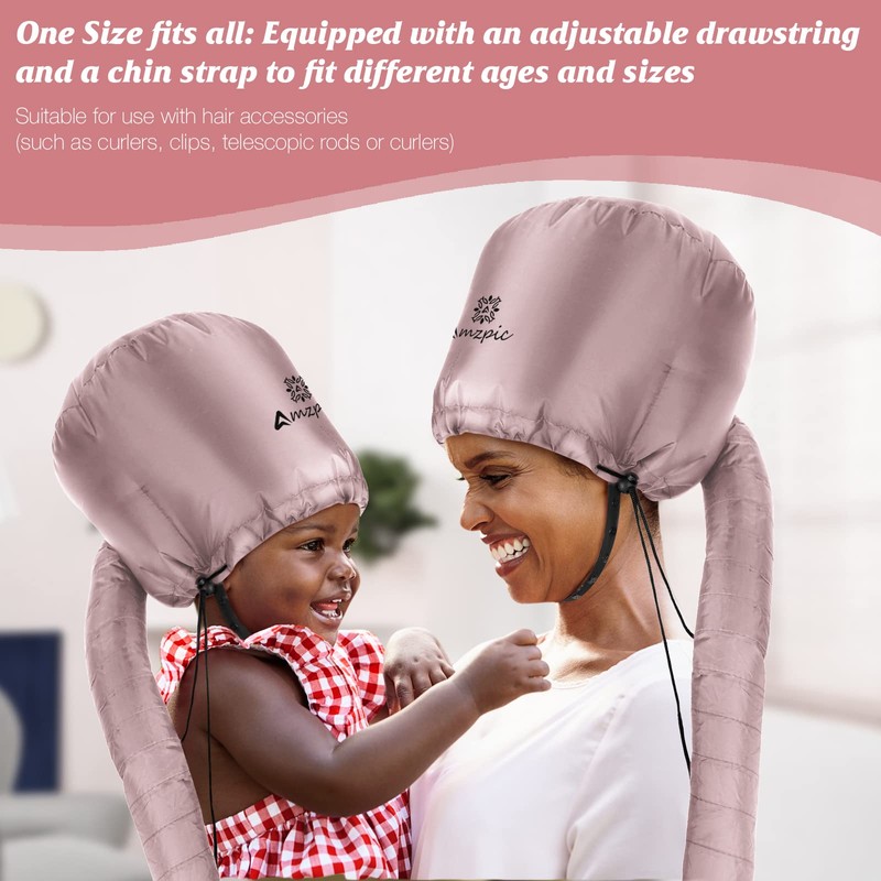 Bonnet Hood Hair Dryer Attachment - Soft, Adjustable Extra Large