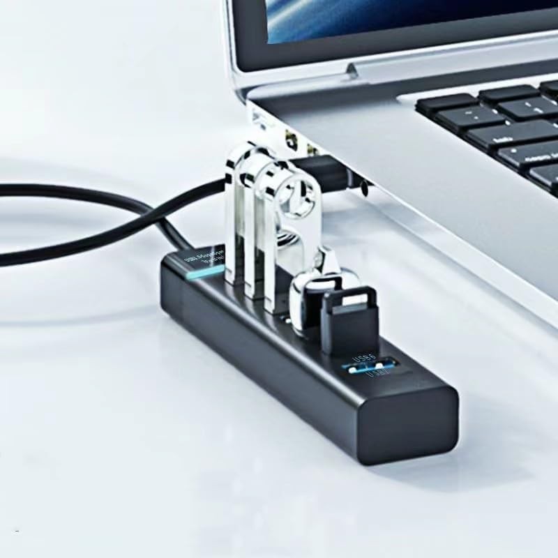 USB 3.0 Hub, 7-Port USB Data Hub Splitter for Laptop,