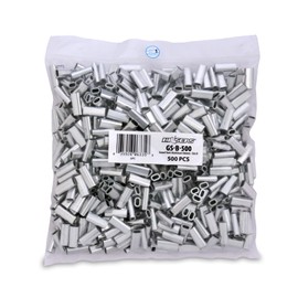 Hi-Seas-SEAS Grand Slam Aluminio Crimp Mangas, Plateado, 2.8 Millimeter, 500 Pieces