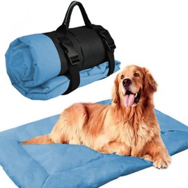 JIAMIAN Pet Bed Mat Dog Camping Bed Folding Lightweight, Waterproof Dog Bed, Camping Dog Bed Portable, Pet Bed Mat, Dog Bed Washable, Orthopedic Dog Bed for Vacation, Camping, Outdoor Using（Blue）
