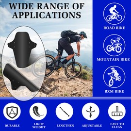 FETESNICE Bicycle Mudguard Set, Bicycle Mudguards Front and Rear, Adjustable, Universal, Lightweight and Weatherproof for 24-29 Inch Mountain Bike, Road Bike, City Bike & Fat Bike (Fatbike)