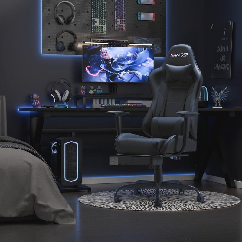 Homall Gaming Chairs, Computer Chair with Footrest and Massage Lumbar