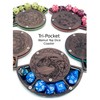 C4Labs Tri-Pocket Solid Walnut Top Dice Coasters: Laser Lime -
