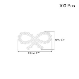 MECCANIXITY 100 Pcs Tiny Glitter Christmas Bows ABS Pearl-like Bow White Garland for DIY Craft Project New Year Winter Party Valentines Supplies