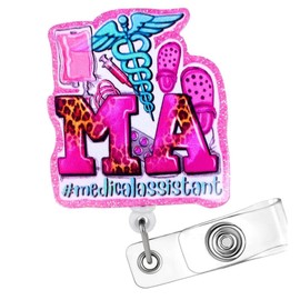 MA CMA Badge Reel for Medical Assistant & Certified Medical Assistant; Nurse, Nurses, Nursing Assistant ID Lanyard Retractable Holder Medical Assistant Accessories Gifts Essentials Supplies for Work