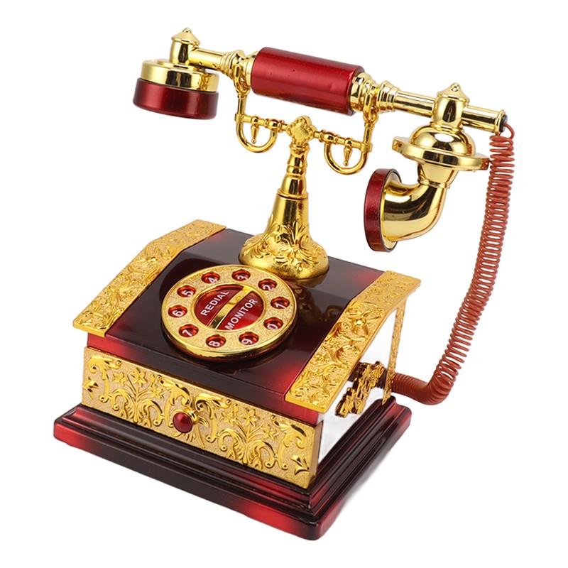 Dial Telephone Shaped Music Box Exquisite Retro Music Jewelry Box
