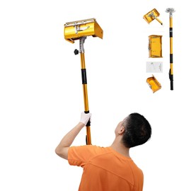 Drywall Flat Finishing Box 10", Professional Drywall Flat Box Set with 35-59In Adjustable Handle for Home Kitchen Plasterboard Wallboard Sheetrock Mud for Putty Workers Decorators