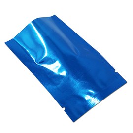 WACCOMT Pack Pack of 200 Coloured Mylar Foil Top Opening Sealable Bags Vacuum Heat Seal Bags for Food Packaging with Tear Notches (Blue, 7 x 10 cm (2.7 x 3.9 inches)