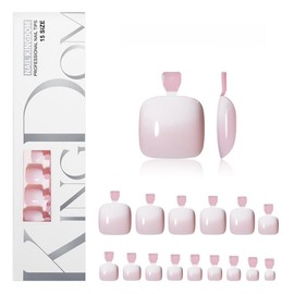 Virellay 120Pcs Falsche Fußnägel Kit -Größen Künstliche Fußnägel zum Aufkleben - Künstliche Fussnägel Set (pink, Kurz)