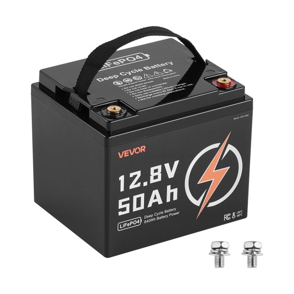 Unbranded 12V 50Ah Deep Cycle LiFePO4 Battery BMS Lithium Iron